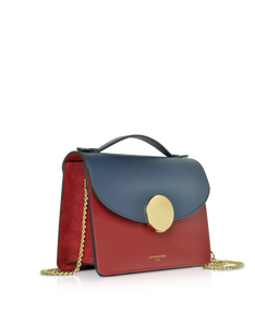 LE PARMENTIER - New Ondina Color Block Flap Top Leather Satchel Bag