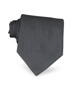 Ponte Vecchio Old Bridge Dark Gray Woven Silk Tie