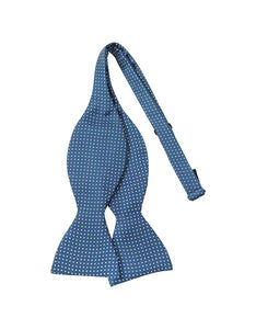 Blue Small Polkadot Self-tie Silk Bowtie