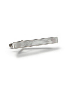 Brass Tie clip with Mother-of-Pearl Plaque